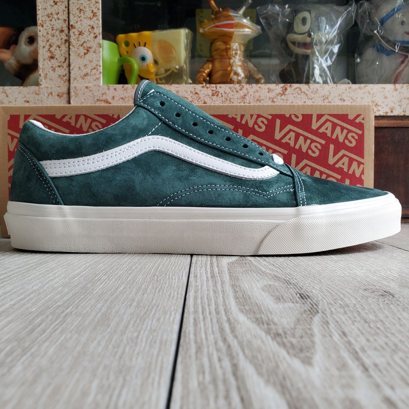 VANSバンズ■新品未使用 2022年 USA企画 廃版 限定 Pig Suede Collection Jungle Green OLD SKOOL オールドスクール US10H JP28.5 緑 本革 オールスエード 定価10450