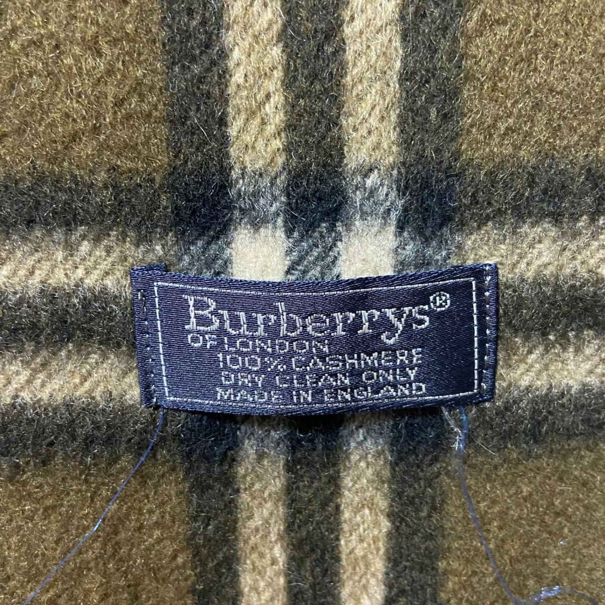 Burberry's(バーバリーズ) マフラー - ダークブラウン×黒×ライトブルー チェック柄 カシミヤ - メルカリ