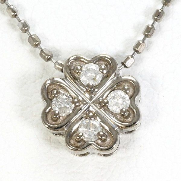 K18WG ネックレス NECKLACE ダイヤ 0.08 総重量約1.9g 約40cm