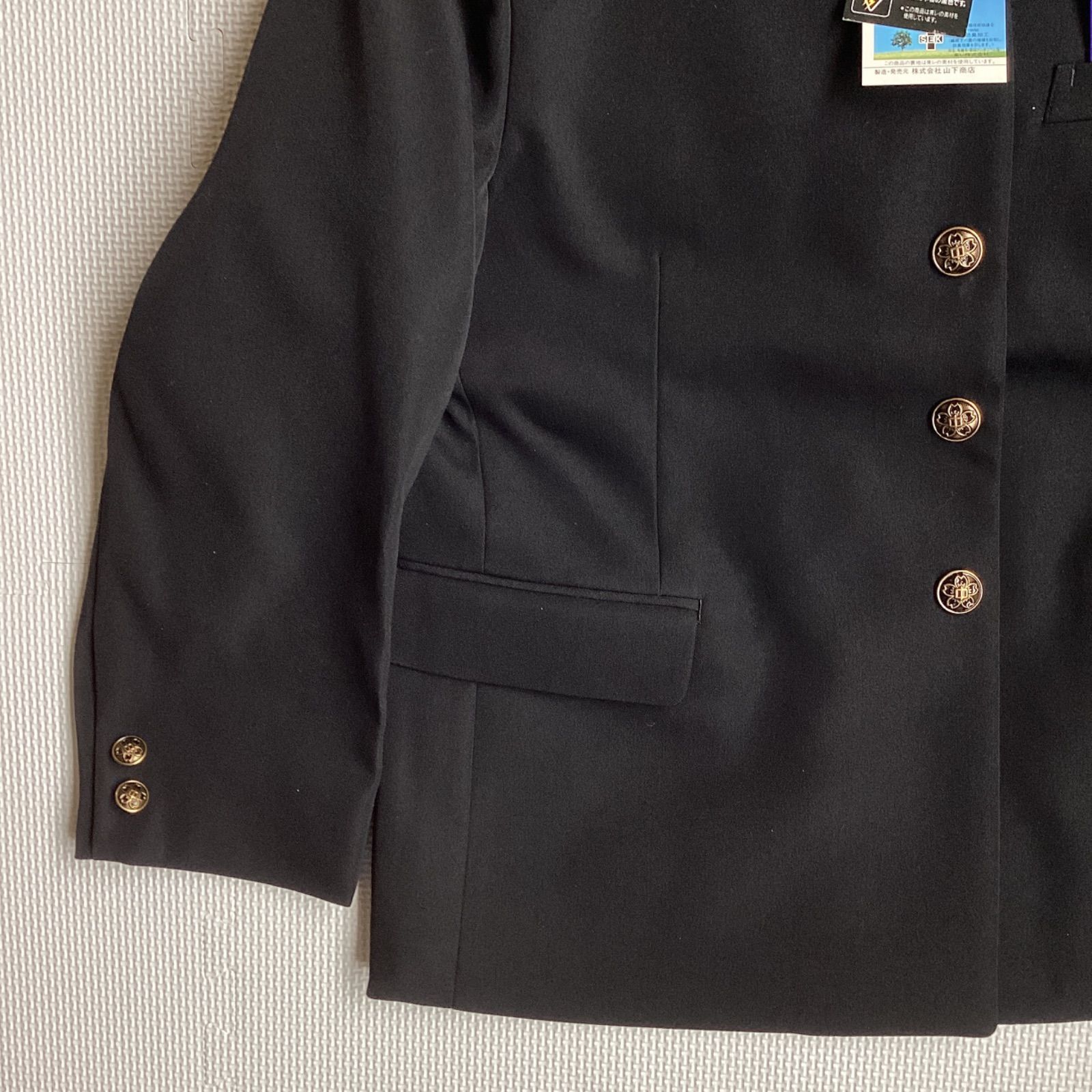 男子 学生服 １５５B 襟カラー 1808 学生 学ラン 詰襟 ♥品 標準型 ポリエステル80％ 毛20％ UNIONJACK DEEPBLACK