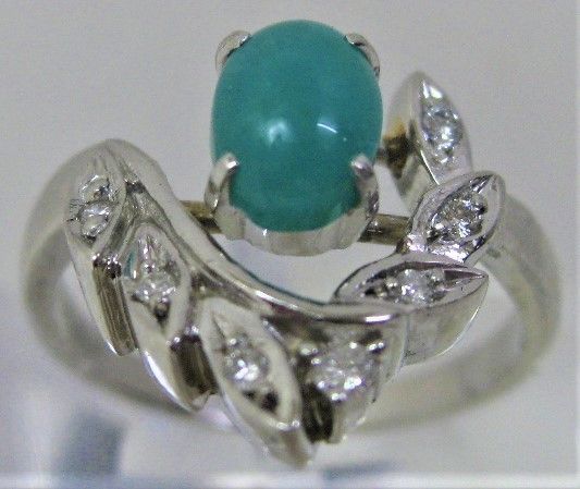 希少Pt900プラチナ リング指輪クリソコーラ0.526ct ダイヤ0.08ct 