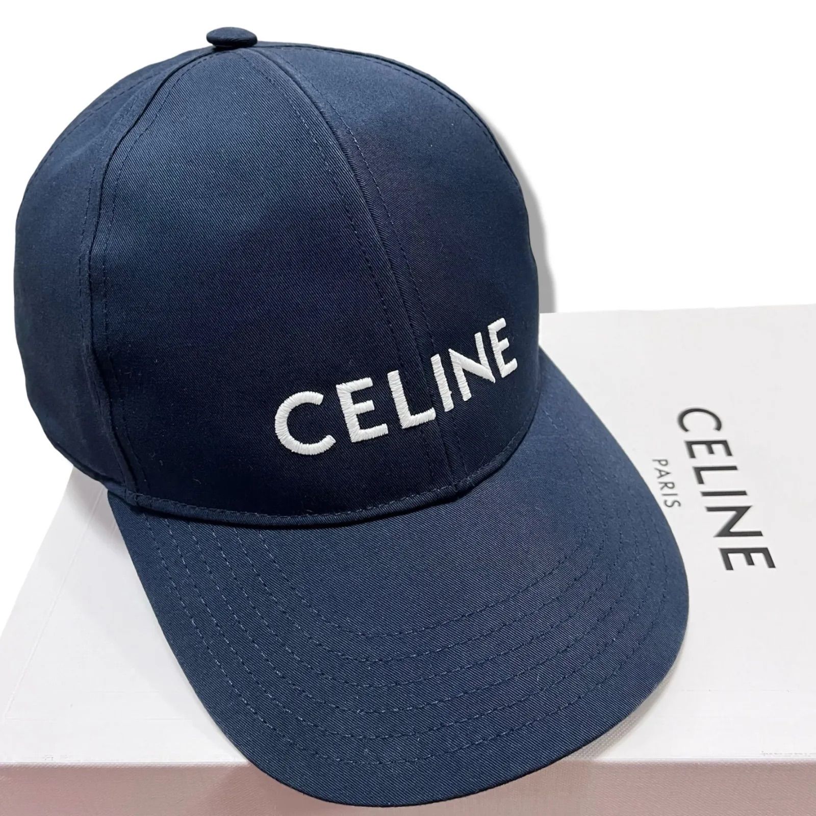 正規品　CELINE セリーヌ　ロゴ　キャップ　帽子　ネイビー　紺　レディース　メンズ　ユニセックス　送料無料