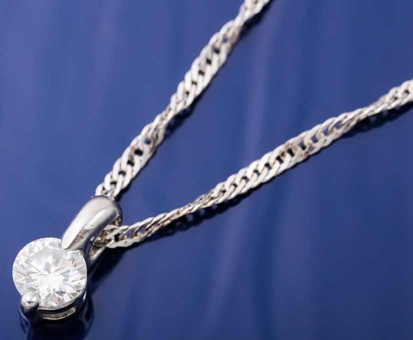 750WG|Pt900 ダイヤモンド プチネックレス 品番d23-552