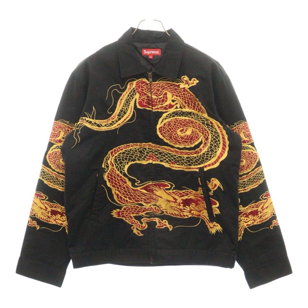 SUPREME (シュプリーム) 18AW Dragon Work Jacket ドラゴン刺繍 ワーク 中綿 ジャケット ブラック