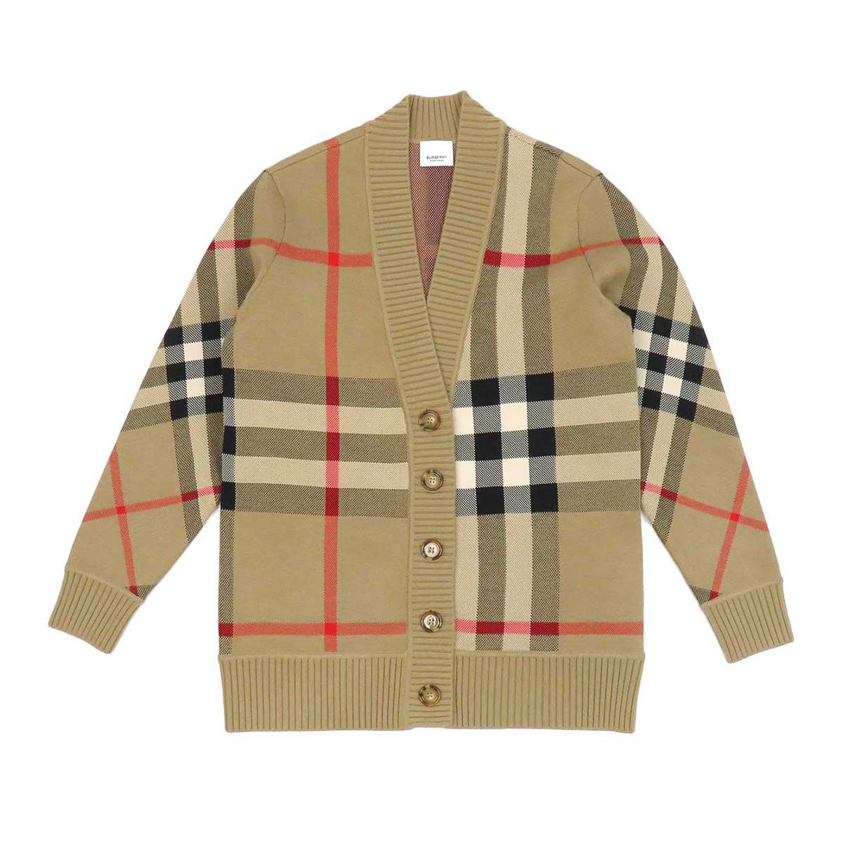 バーバリー ハウスチェック ニット カーディガン 8039153 レディース ベージュ BURBERRY【中古】 【アパレル・小物】