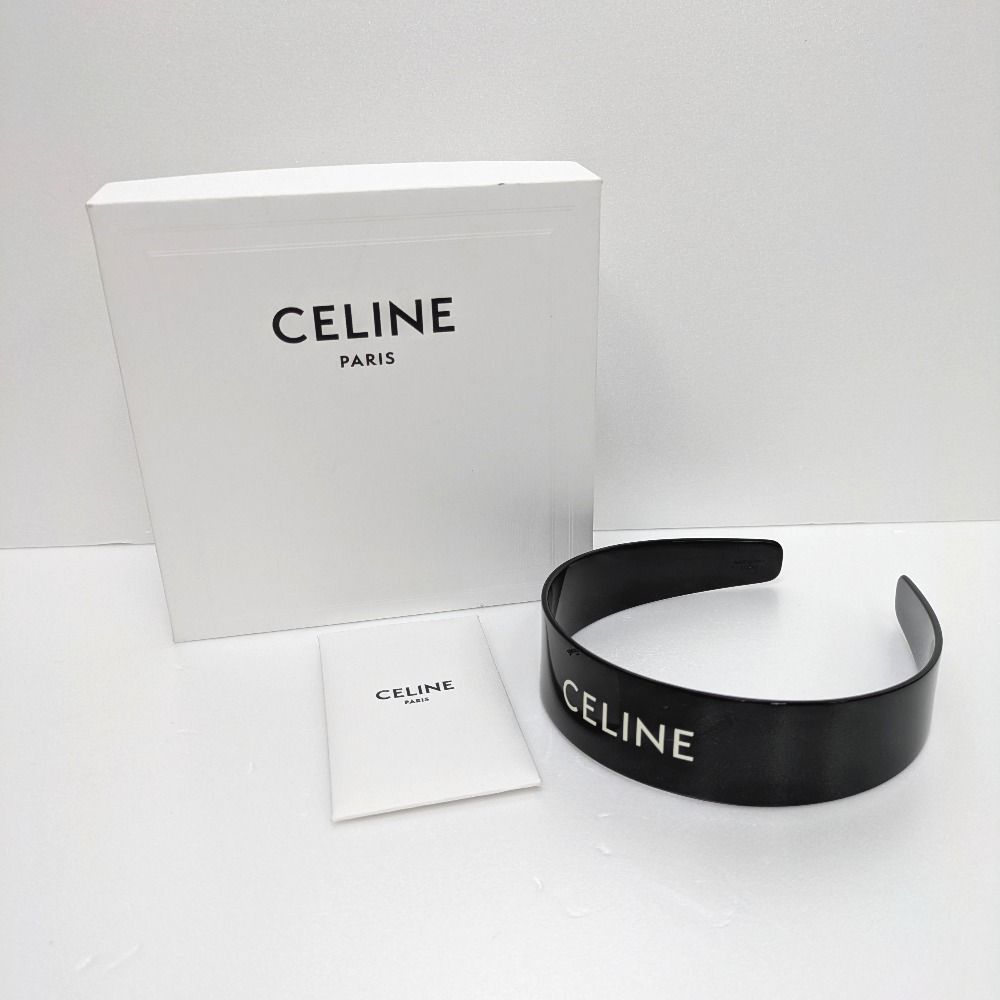 Dz428891 セリーヌ ヘアバンド ヘッドバンド カチューシャ ロゴ 46Y376CLA ブラック CELINE