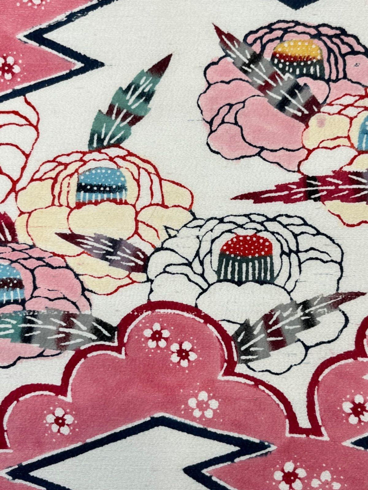 豪華絢爛綺麗美品長さ348cm紅型椿正絹名古屋帯 - メルカリ 