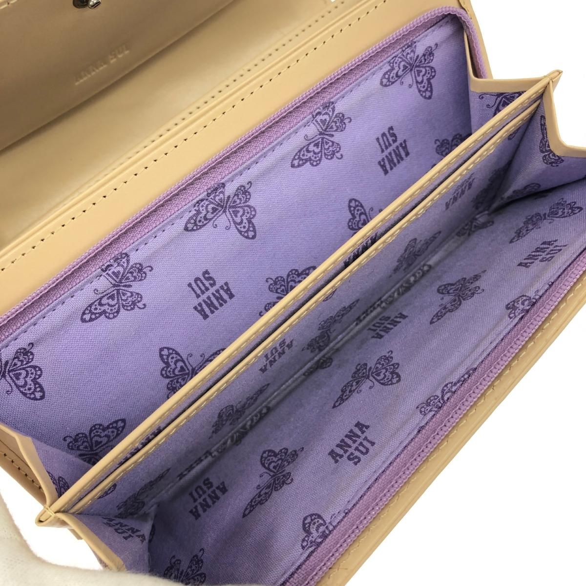 ANNA SUI アナスイ 二つ折り長財布 財布 ライトパープル エナメル