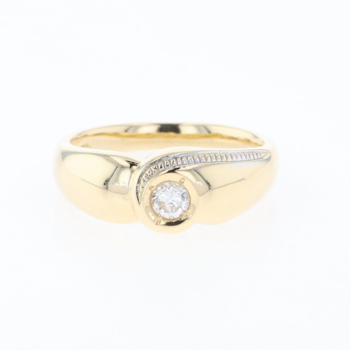 メレダイヤ デザインリング YG イエローゴールド 指輪 リング 10号 K18  