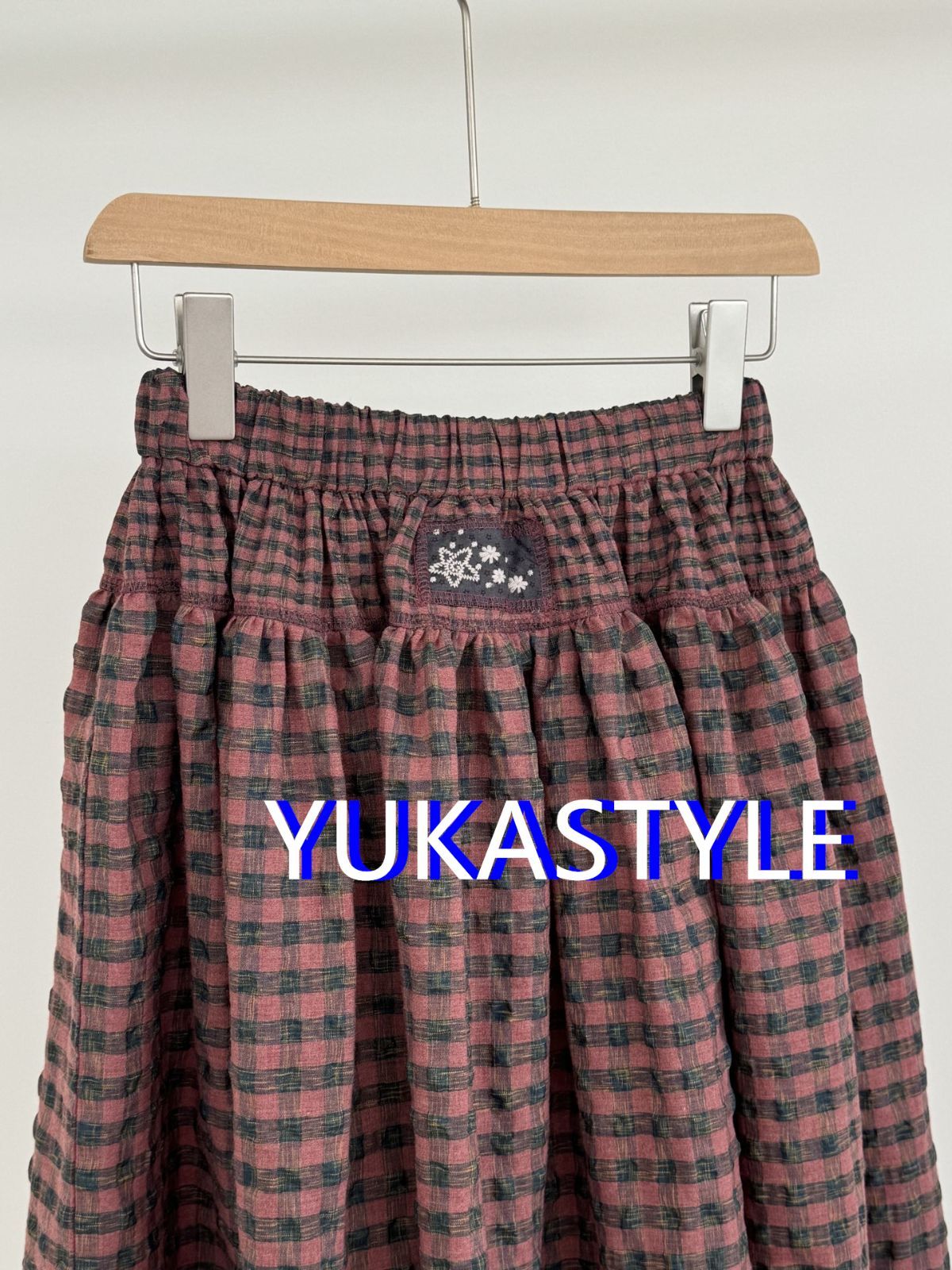 大小チェック柄拼接