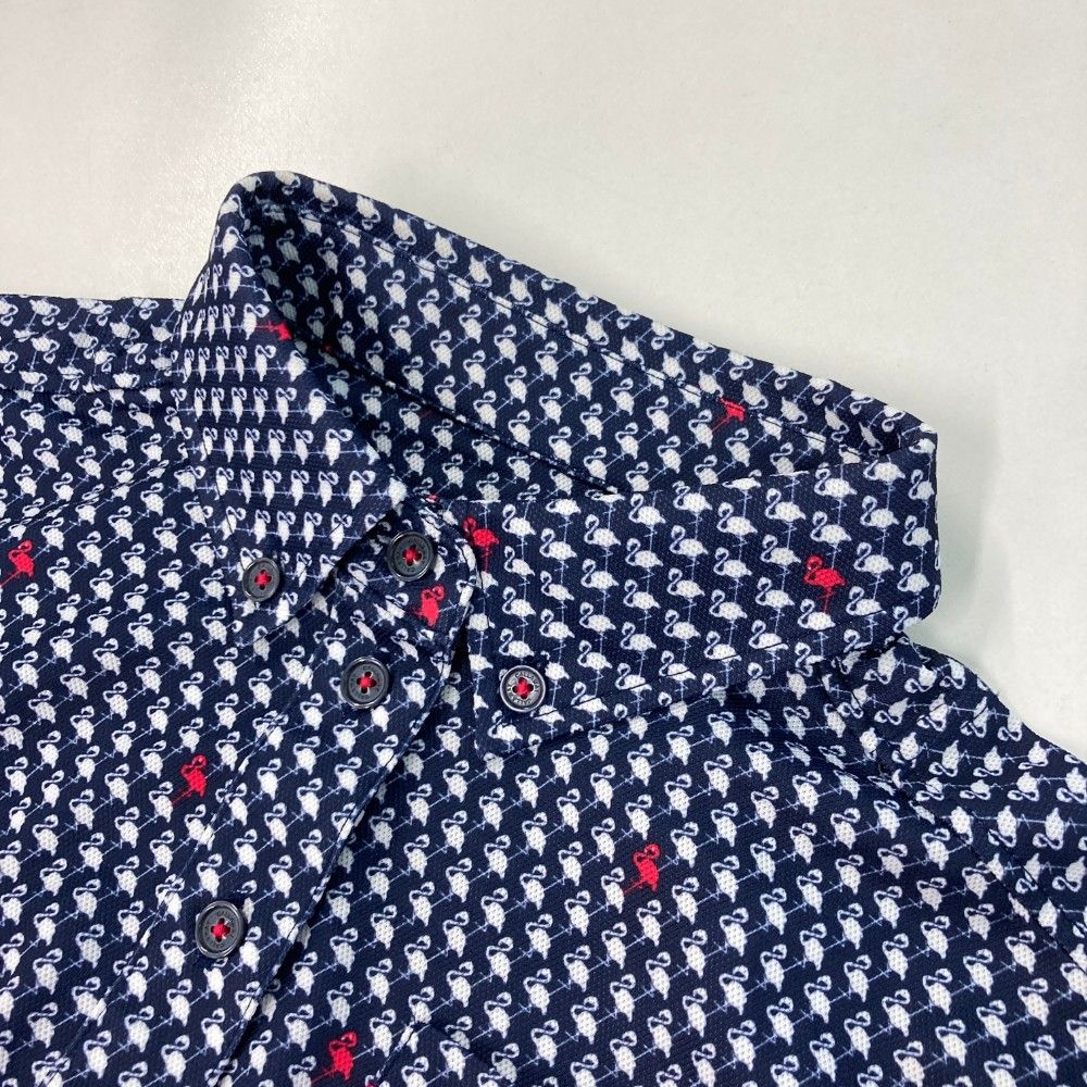 サイズ：M CALLAWAY キャロウェイ 半袖ポロシャツ フラミンゴ総柄