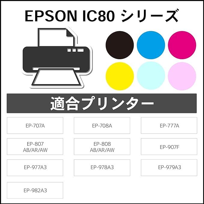 JIT ジット エプソン(Epson) IC6CL80 対応 (目印:とうもろこし) 6色