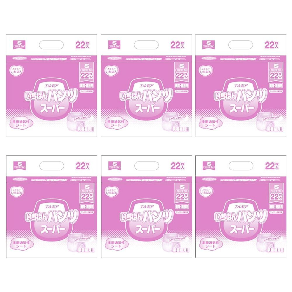 （まとめ）カミ商事 エルモア いちばん パンツスーパー S 1パック（22枚）〔×10セット〕 【北海道・沖縄・離島配送不可】 段ボール1ケースでの配送】エルモアいちばん パンツスーパー Sサイズ