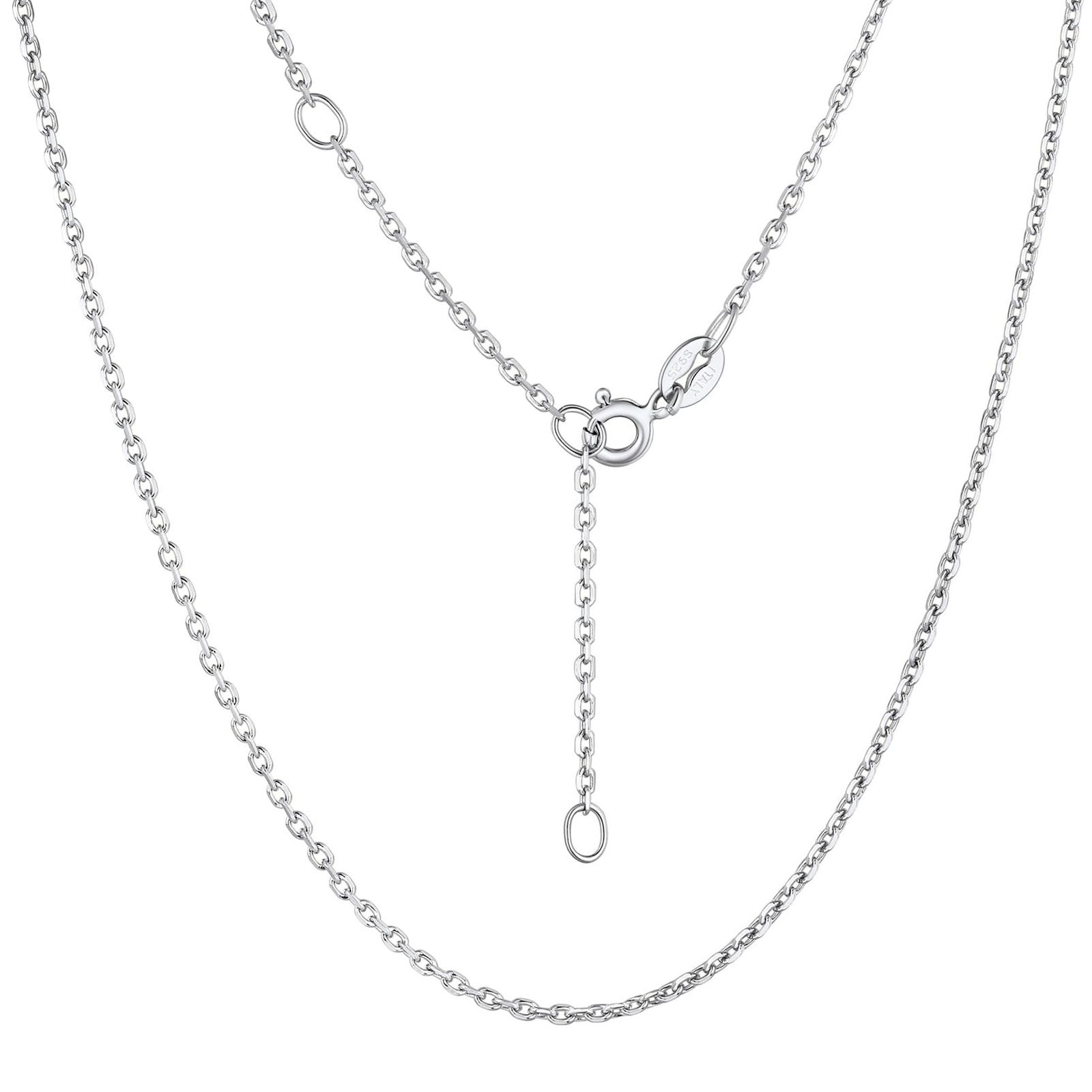 【迅速発送】Suplight ネックレス レディース チェーンのみ シルバー925 つけっぱなし あずきチェーン 金属アレルギー対応 細め 60センチ 幅1.5ミリ