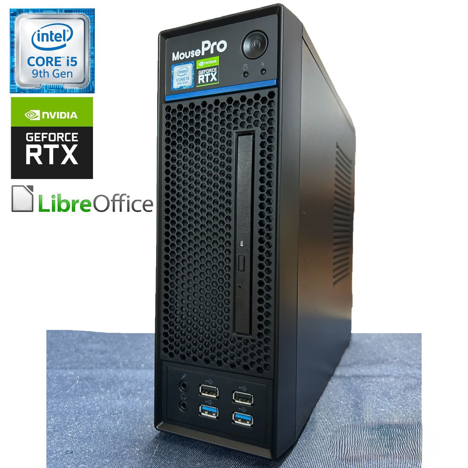 【中古スリムデスクトップPC】Windows11／Mouse MPro-S201／第9世代 intel Core i5-9400／RAM16GB／NVIDIA GEFORCE RTX3050 6GB LP／M.2 NVMe 500GB+HDD500GB