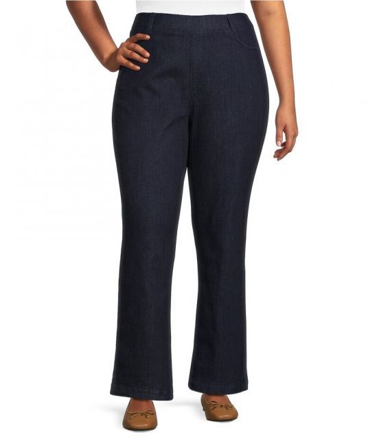 【送料無料】 イントロ レディース カジュアルパンツ ボトムス Plus Size Stella Boot-Leg Pull-On Pants Freedom Dark Wash