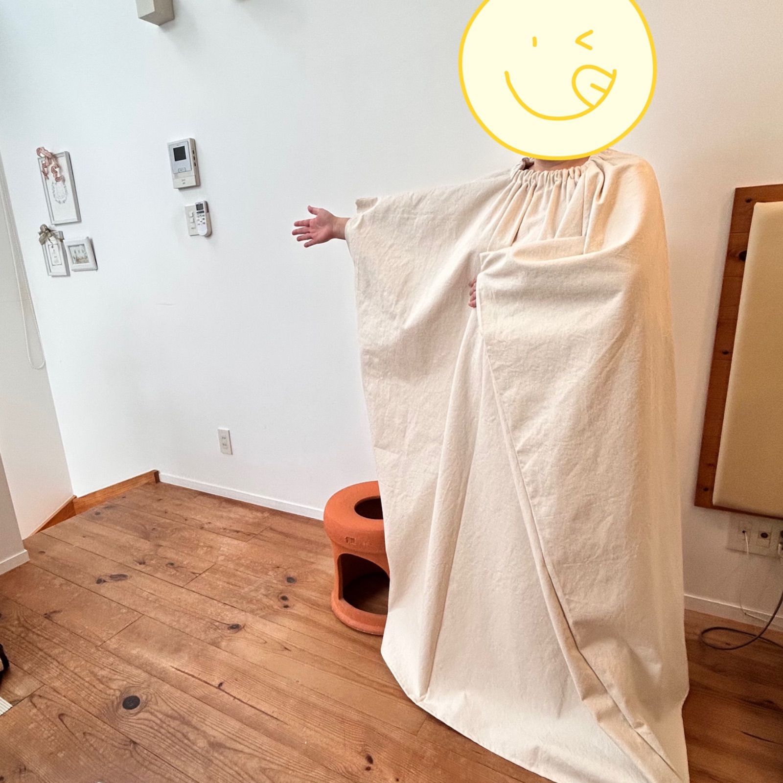 よもぎ蒸しマント着丈140ｃｍ|ハーブテントガウン|