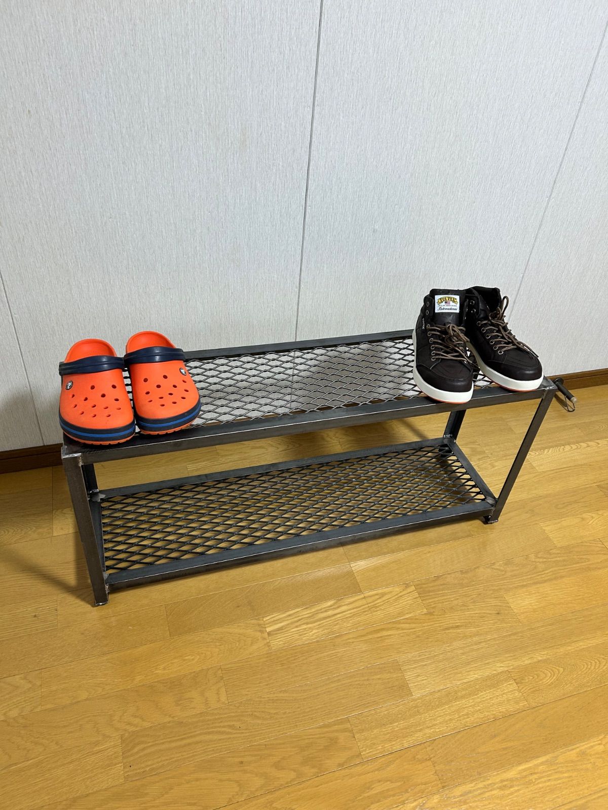 アイアンシェルフ 2段 シューズラック 植物棚 ベンチ 受注生産 アイアンシェルフ 2段 シューズラック 植物棚 ベンチ 受注生産