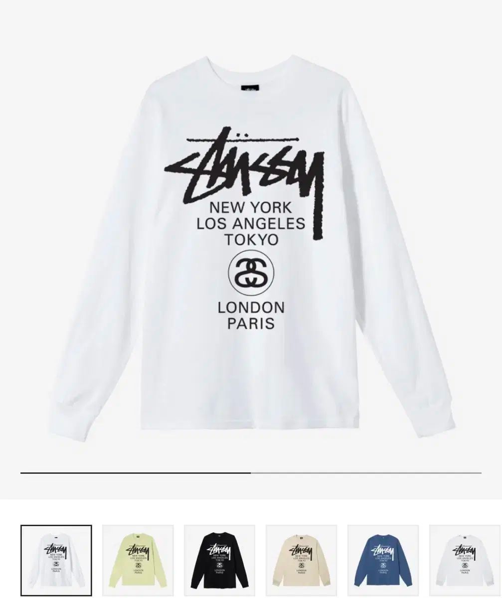 STUSSY WORLD TOUR ロングスリーブ Tシャツ 白 XXL