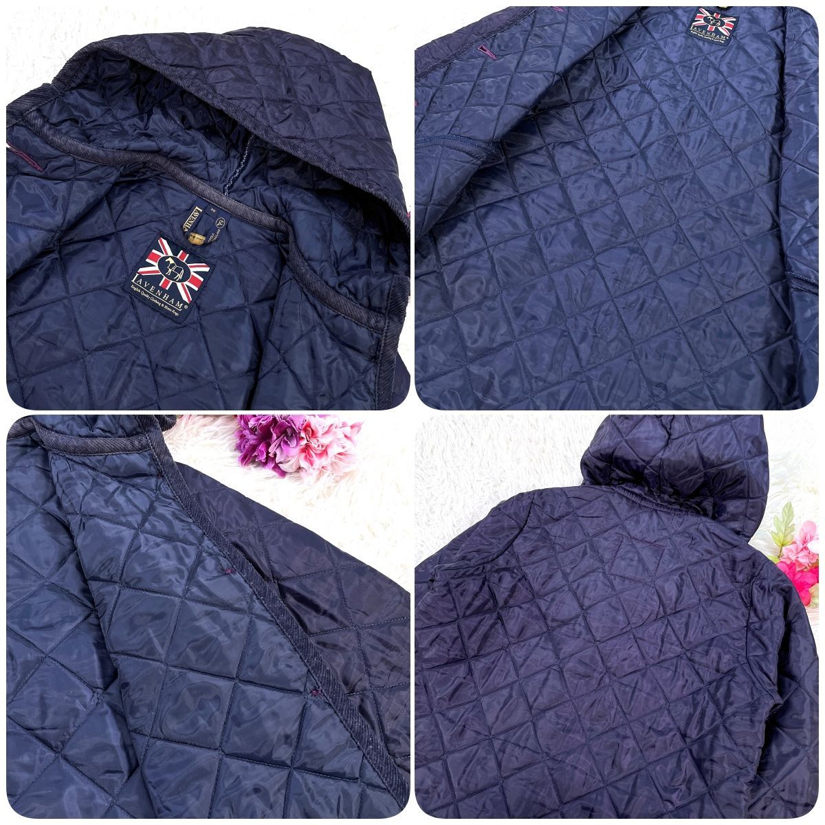 定番‼✨ LAVENHAM キルティングコート ロング フード イギリス製 36 