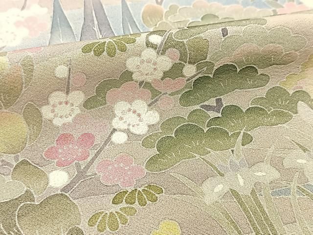 平和屋着物○十日町友禅 一梗 訪問着 御所解松竹梅風景文 暈し染め