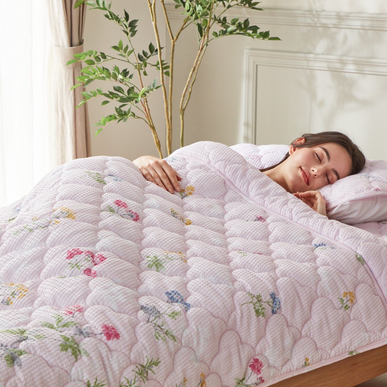 大津毛織 キルトケット＆敷きパッドセット ＜クイーン＞ ピンク 大津