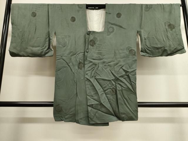 平和屋着物道行コート　地紋起こし　亀甲重ね文　正絹　逸品　CAAK3967dy