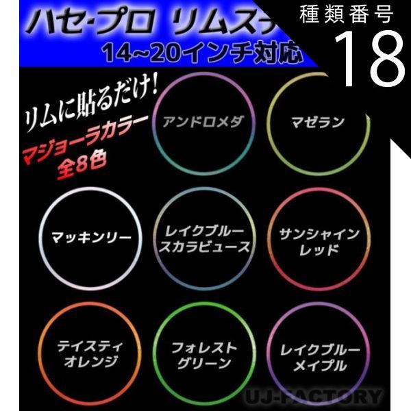 種類18：20インチ/テイスティオレンジ 【定形外可】ハセプロ製リムステッカー 10mm幅　18インチ/ 19インチ/ 20インチ