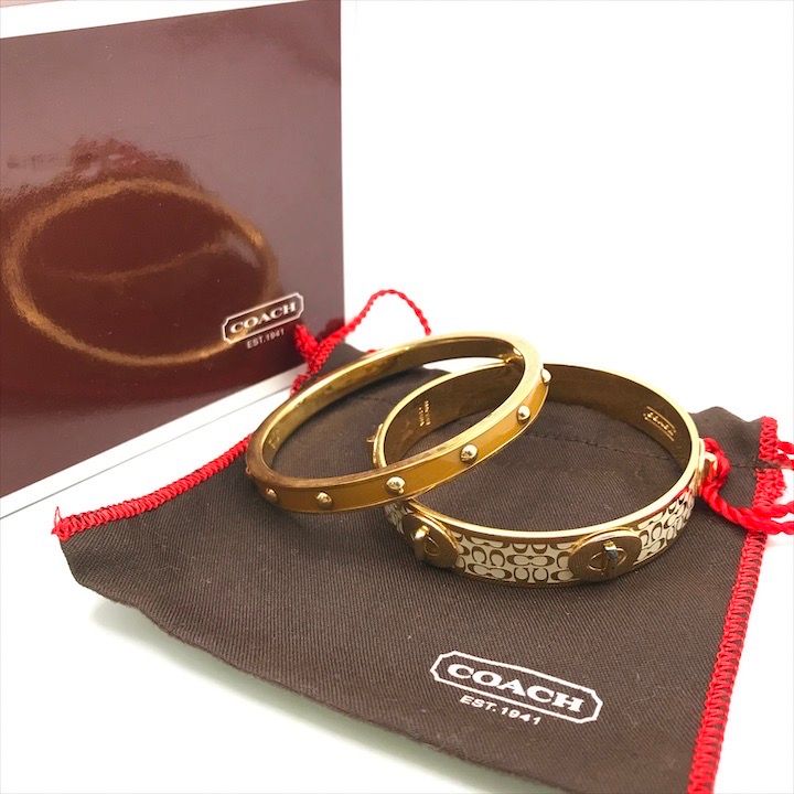 良品 COACH コーチ バングル 二点セット ブレスレット アクセサリー 