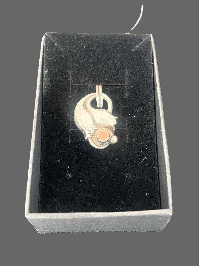 ジョージジェンセン ローズクォーツ シルバー925 イヤーペンダント トップ NEXPOTALLINN_EU