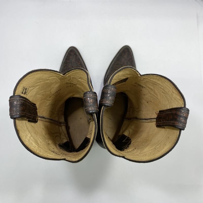Tony 【中古】TONY LAMA 70s 黒タグ ウエスタンブーツ ブラウン 25cm