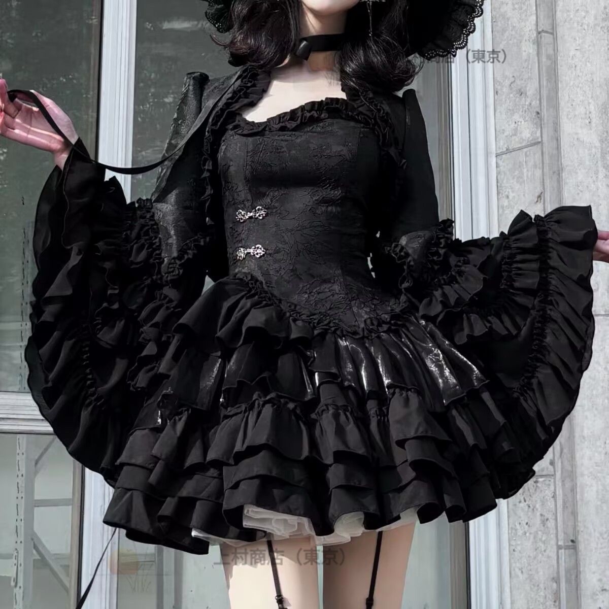 極美品✨ ショートボレロ　羽織り　姫袖　ゴスロリ　黒　高級感 楽天市場】ボレロ カーディガン 羽織り 長袖 レディース 春 夏