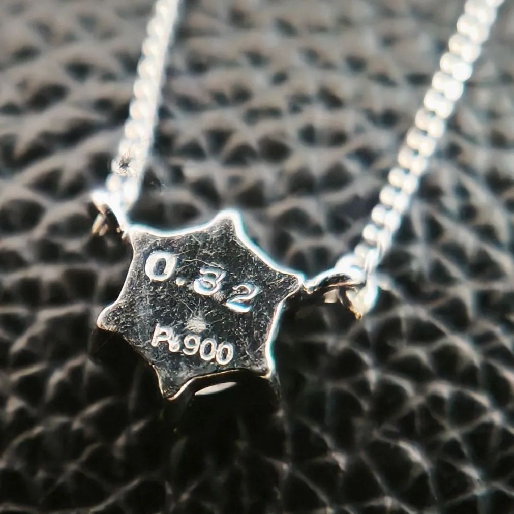 プラチナ Pt900/Pt850 ネックレス 0.32カラット 天然 ダイヤモンド