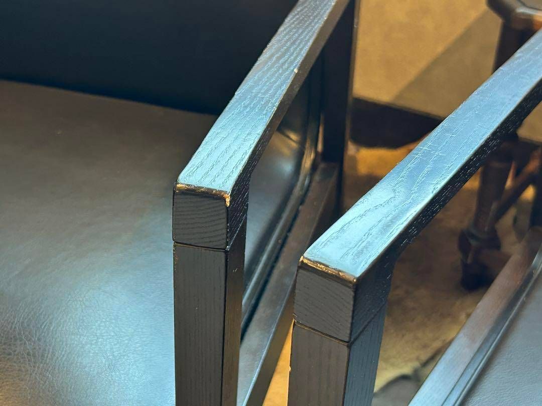 高級家具 カリモク アームチェア ブラックレザー CS64モデル NHS