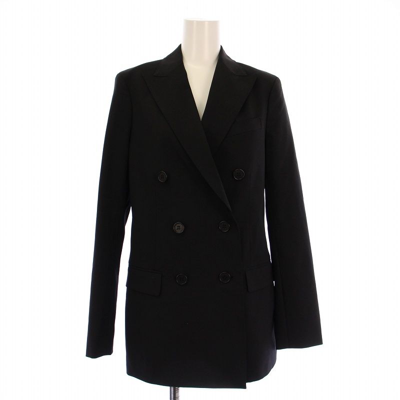 セオリー Theory TAILOR DB TAILOR JK テーラードジャケット アウター ダブル 総裏地 ウール 0 黒 ブラック |BB