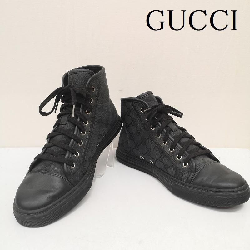 GUCCI グッチ スニーカー GG キャンバス レザー ハイカット