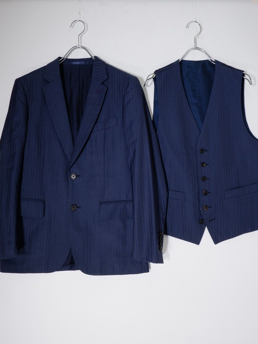 PAUL SMITH LONDONポールスミス ロンドン Loro Pianaロロピアーナ FOUR SEASONS SOHO FIT 裏地ドット ウールシルクジャケット ジレベスト ジャケットS ベストM MJKA78500