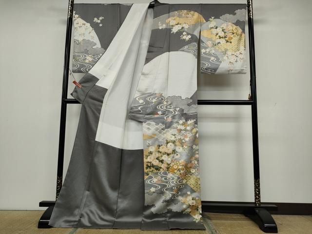 平和屋着物○訪問着 駒刺繍 草花文 金彩 大丸扱い 正絹 逸品