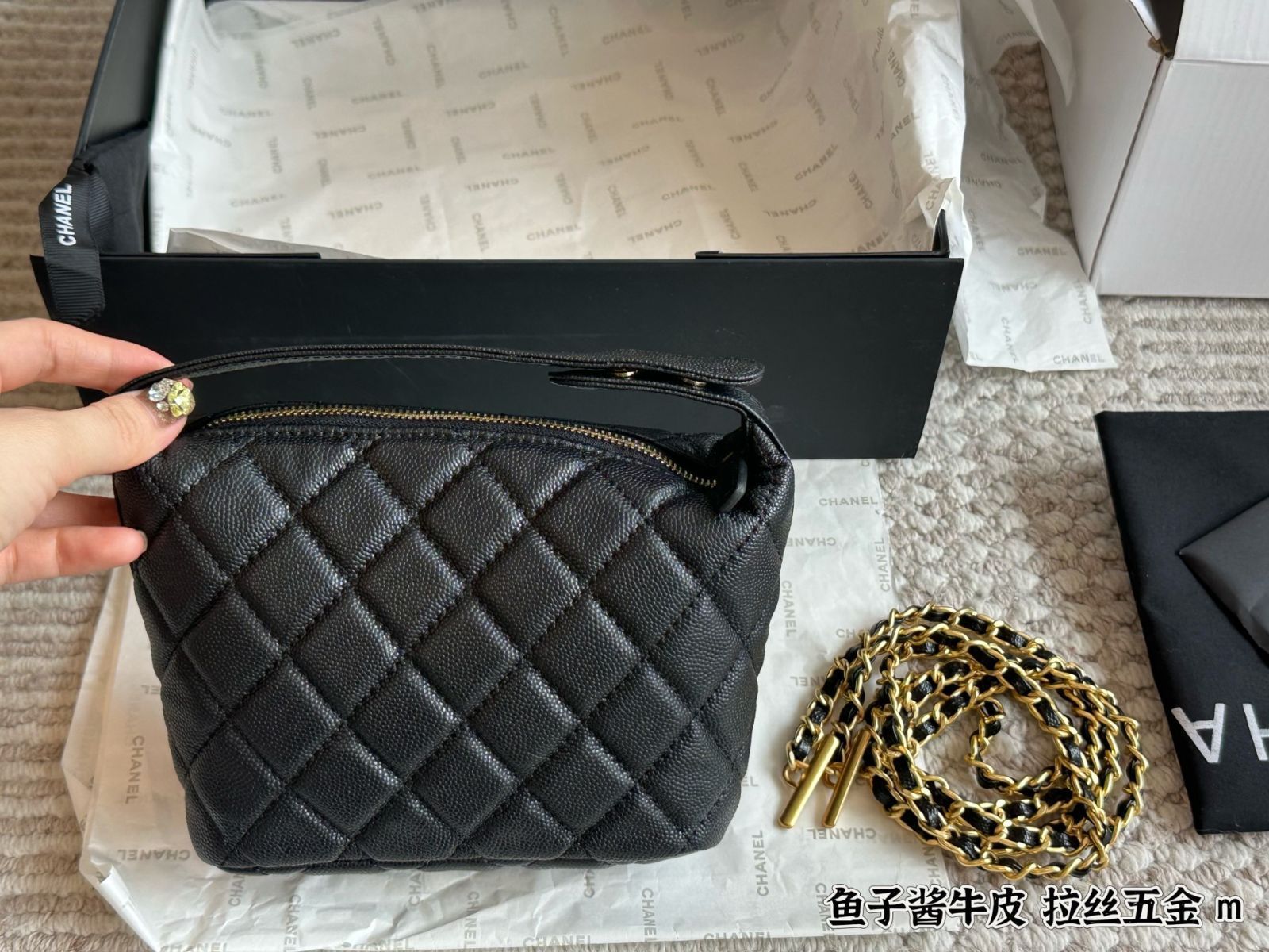 今日特価】Chanel 25P Embossed Logo Lunch Box Bag / シャネル