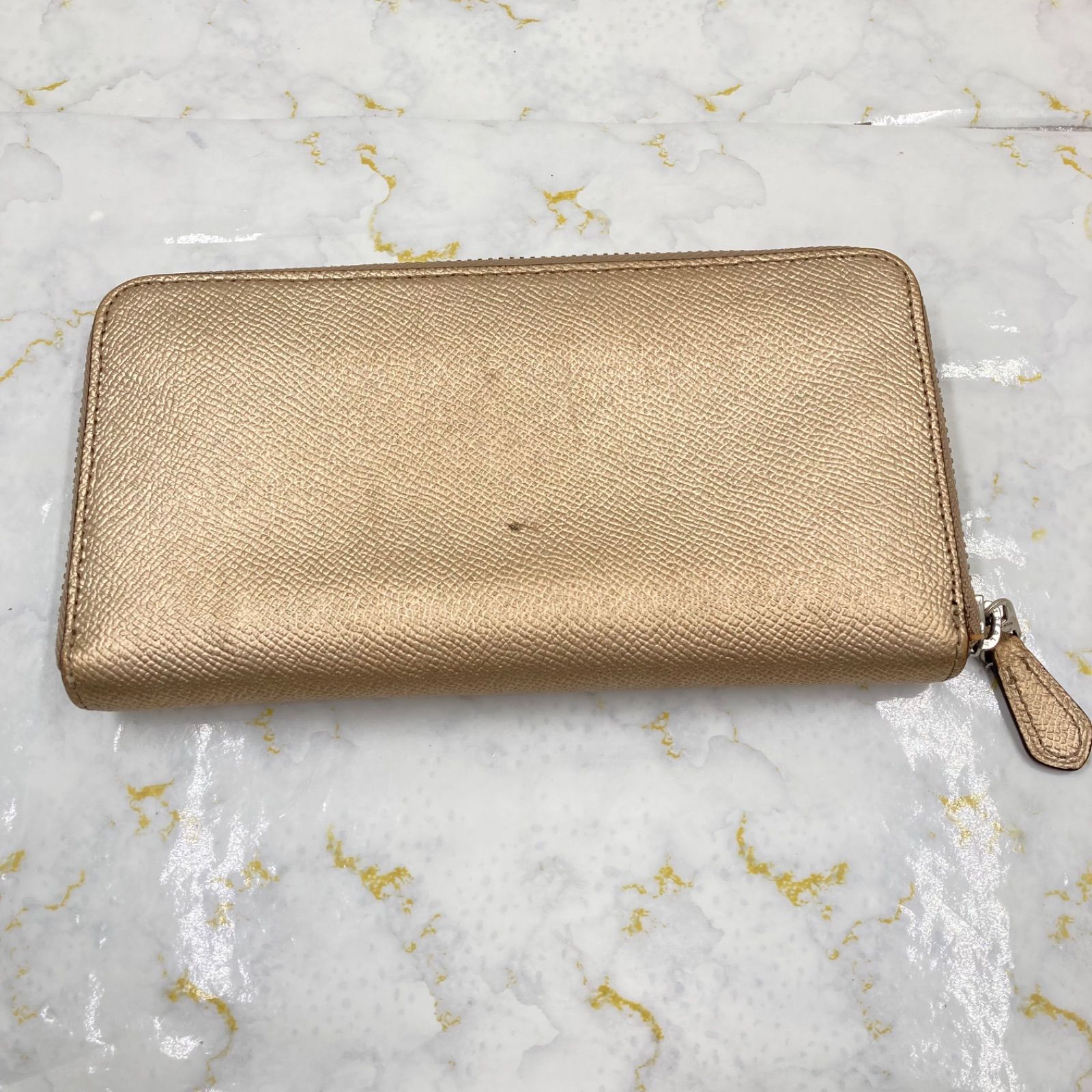 美品❣️COACH コーチ長財布レディースブランドゴールドラウンド 