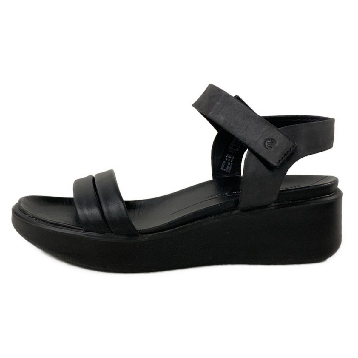 ECCO(エコー) サンダル 36 レディース - 黒 ウェッジソール レザー