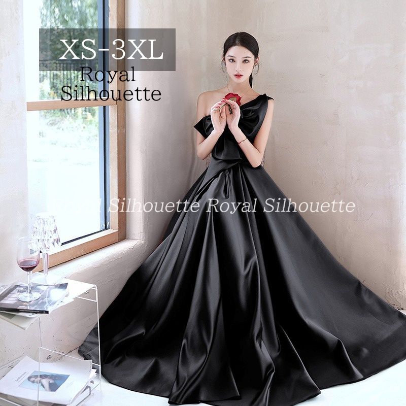 パーティードレス ナイトドレス ブラック 黒 リボン 結婚式 大きいサイズ 謝恩会 XS S M L XL LL 2XL XXL 3XL XXXL パーティー 姫系 発表会 演奏会 プリンセス フェミニン お姫様 紐タイプ