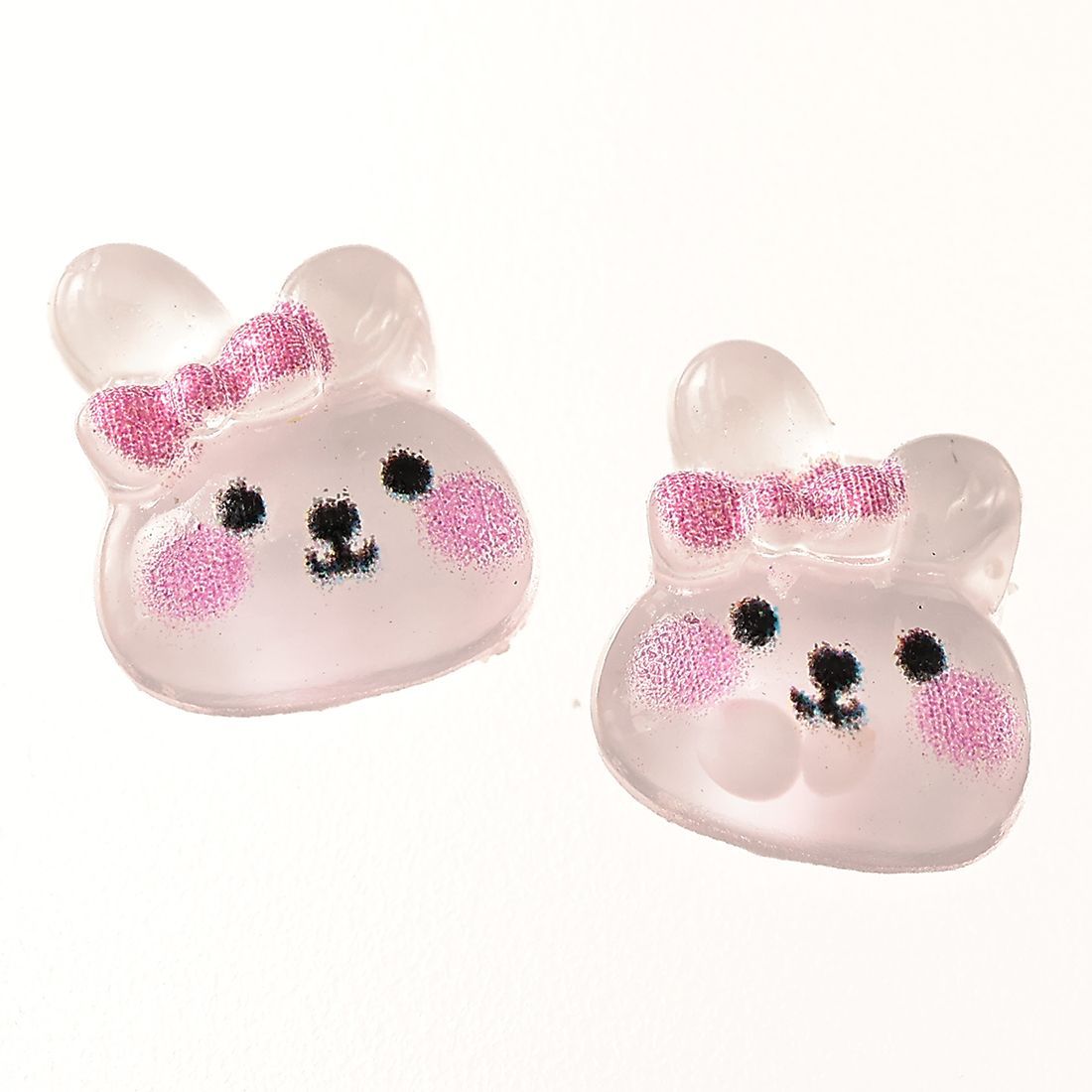 デコパーツ うさぎ リボン 7mm 250個 動物 顔 3D アニマル ネイル