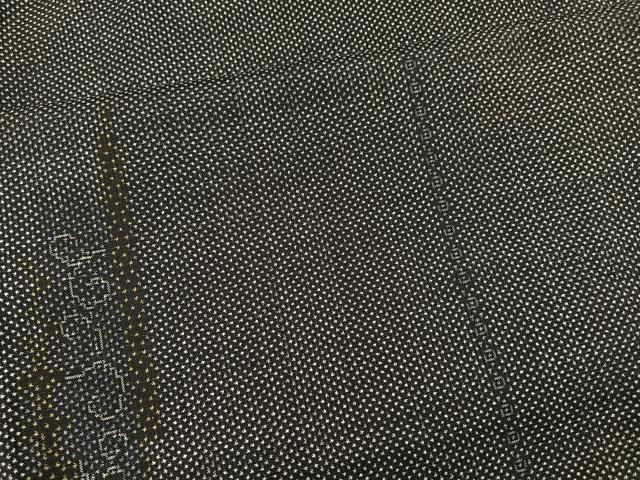 平和屋着物○本場大島紬 薩摩結城 カタス7マルキ 雪輪間道 黒地 正絹