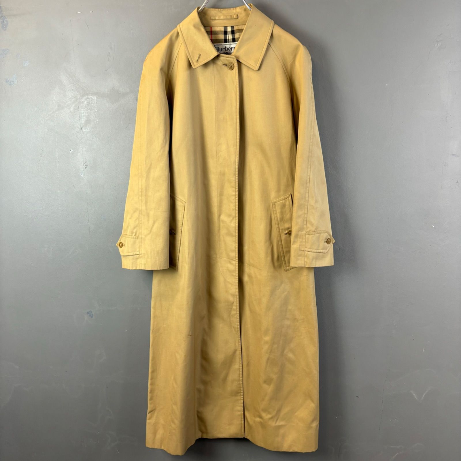 old vintage Burberrys' soutien collar coat オールド バーバリー ステンカラーコート スプリングコート ベージュ 内側ノバチェック柄 レディース 85-95-160 11AB3