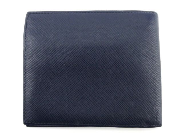 プラダ 二つ折り 財布 ミニ財布 メンズ ロゴ ネイビー