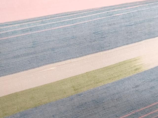 平和屋着物○紅花紬 米沢 訪問着 横段文 正絹 逸品 DAAY1441ps 紅花