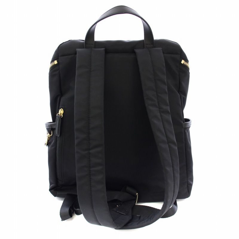 【美品】 アニエスベー バックパック リュック ナイロン ブラック ポーチつき 美品】 アニエスベー バックパック リュック ナイロン ブラック