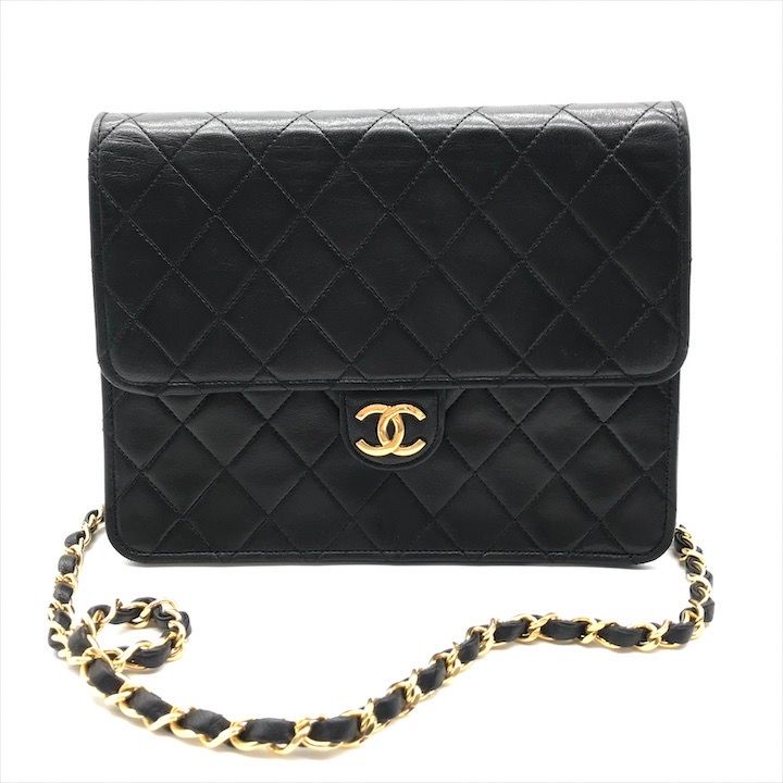 美品 CHANEL シャネル ココマーク マトラッセ ラムスキン プッシュ  