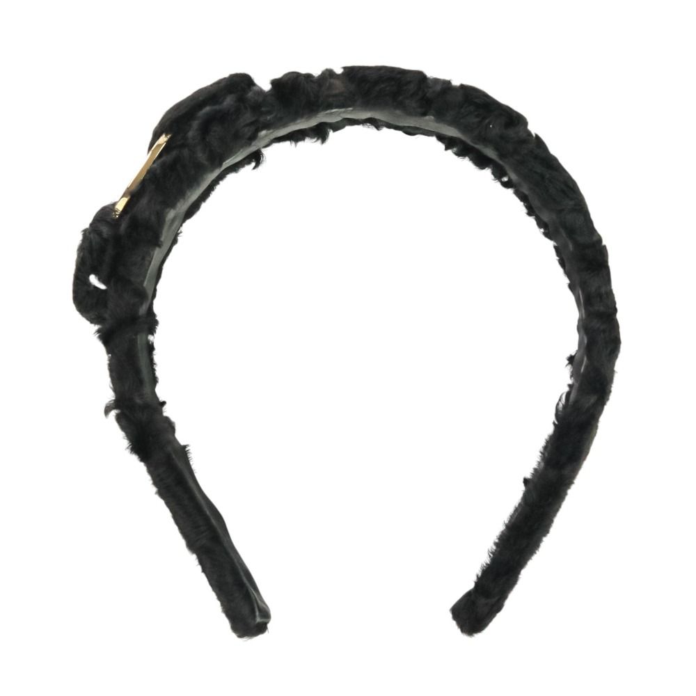 Salvatore Ferragamo サルヴァトーレフェラガモ ヴァラリボン ラムファー カチューシャ ブラック レディース 古着 DECORATOM_COM_BR